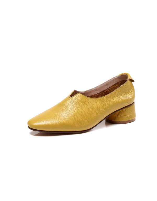 Spring Pointed Toe Elegant Chunky Heels Pumps - ZYLIRA