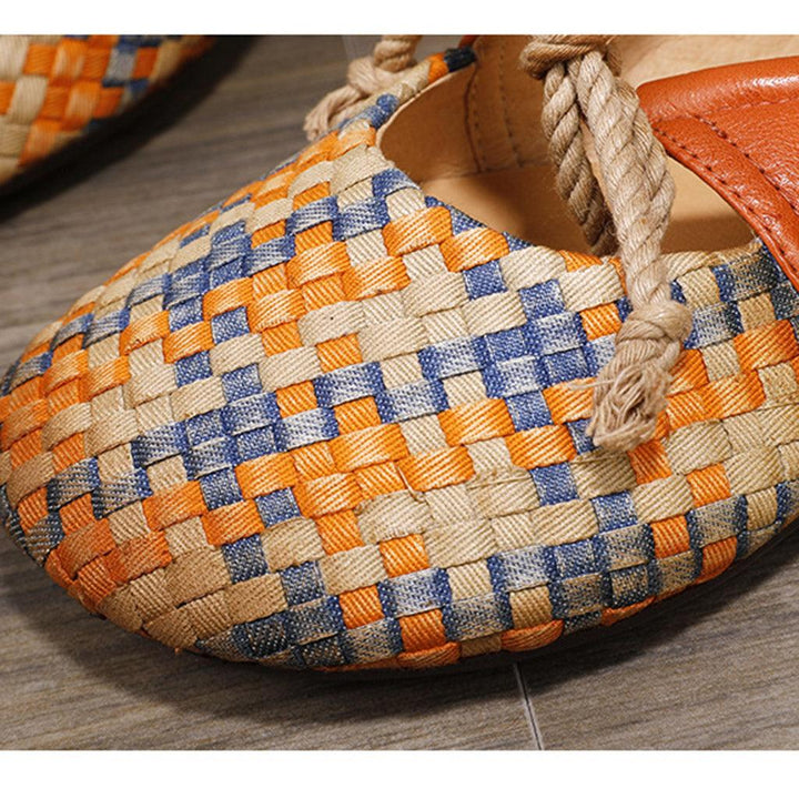 Colorful Woven Comfortable Retro Flat Shoes - ZYLIRA