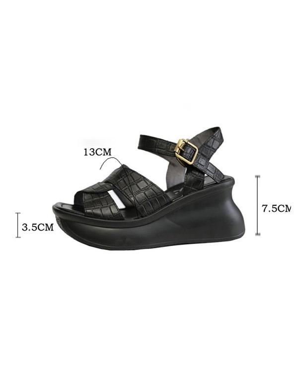 Summer Adjustable Retro Wedge Sandals - ZYLIRA