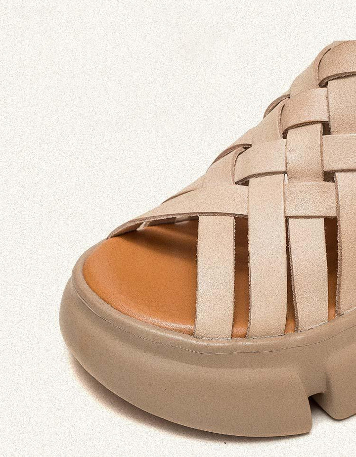 Summer Open Toe Vintage Woven Platform Sandals - ZYLIRA