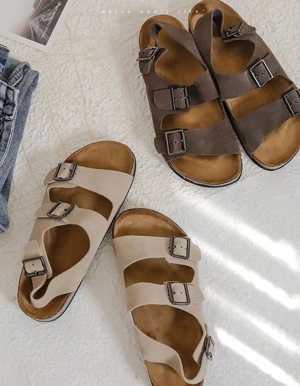 Summer Soft Leather Adjustable Buckle Sandals