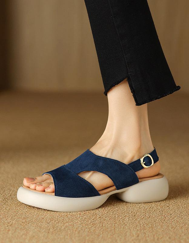 Summer Suede Open Toe Platform Slingback Sandals - ZYLIRA