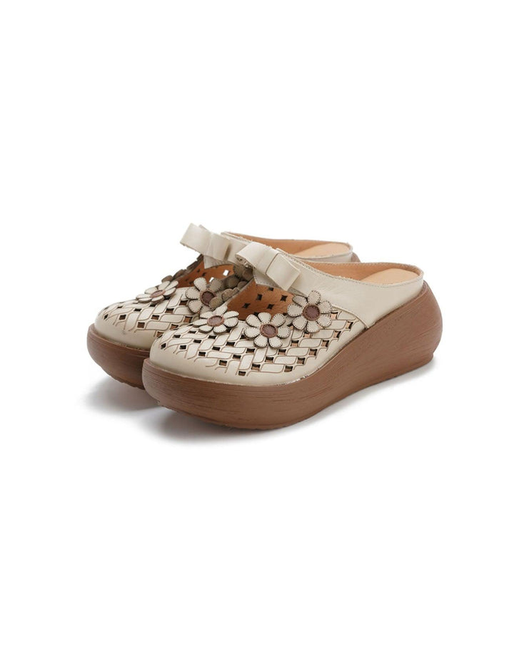 Wide Head Soft Sole Summer Hollow Platform Slippers - ZYLIRA