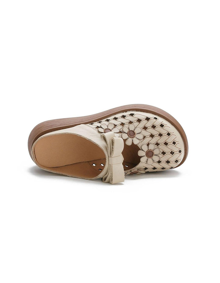 Wide Head Soft Sole Summer Hollow Platform Slippers - ZYLIRA