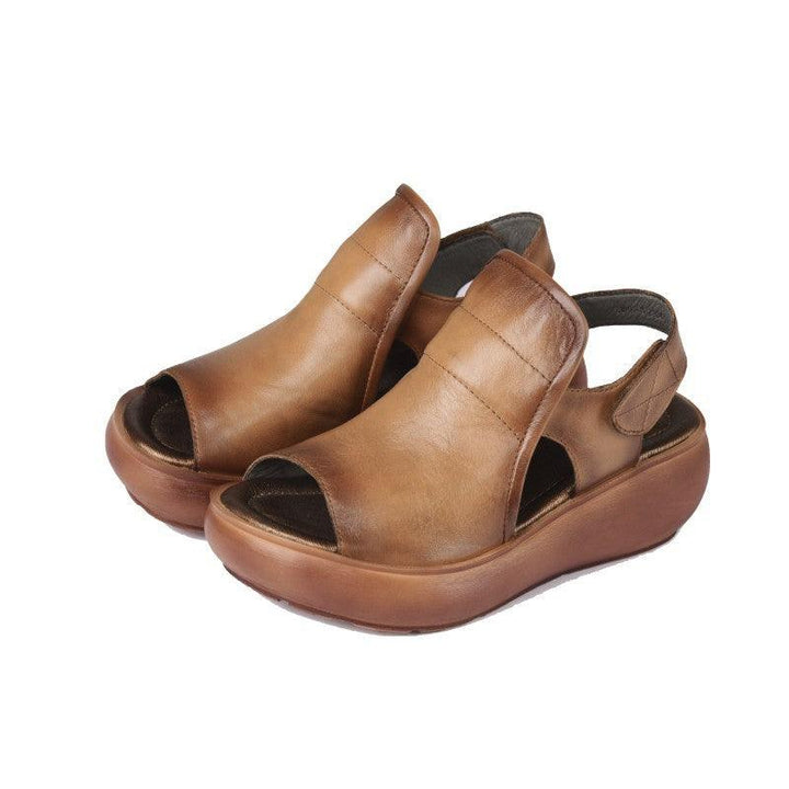 Summer Platform Fish Toe Velcro Sandals - ZYLIRA
