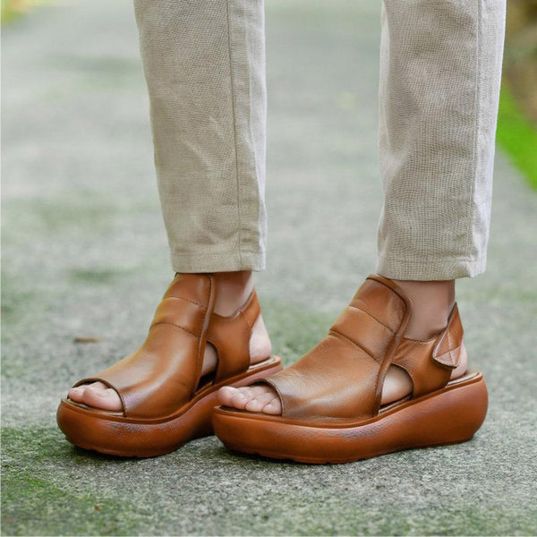 Summer Platform Fish Toe Velcro Sandals - ZYLIRA
