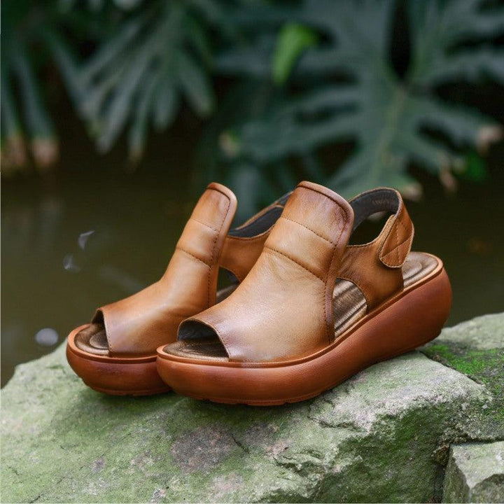 Summer Platform Fish Toe Velcro Sandals - ZYLIRA