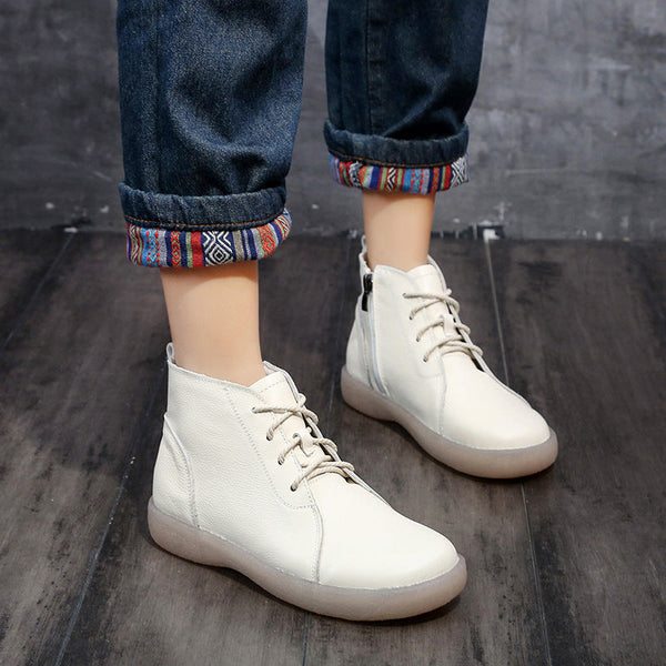 Velvet Non-Slip Leather Casual Women Boots 35-41