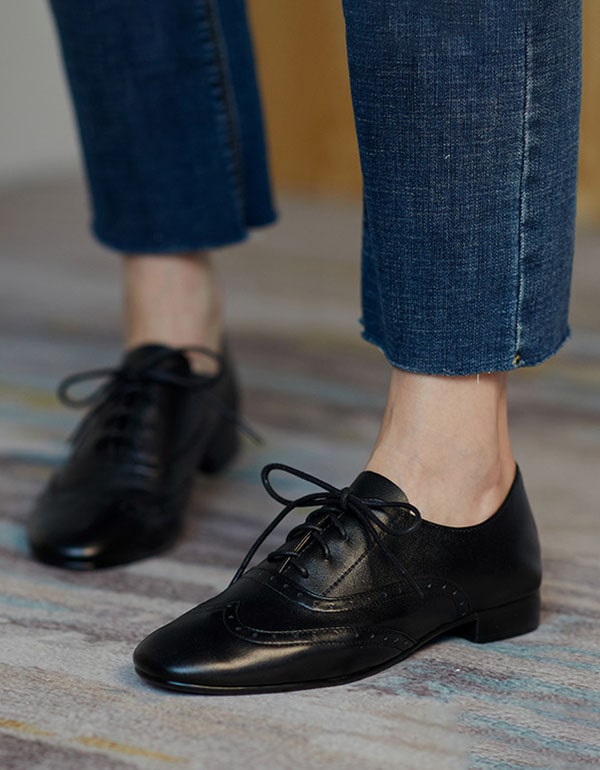 Soft Leather British Style Oxford Shoes for Women July New Arrivals 2020 86.44