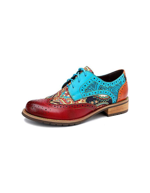 Handmade Leather Vintage Oxford Shoes for Women 36-42 - ZYLIRA