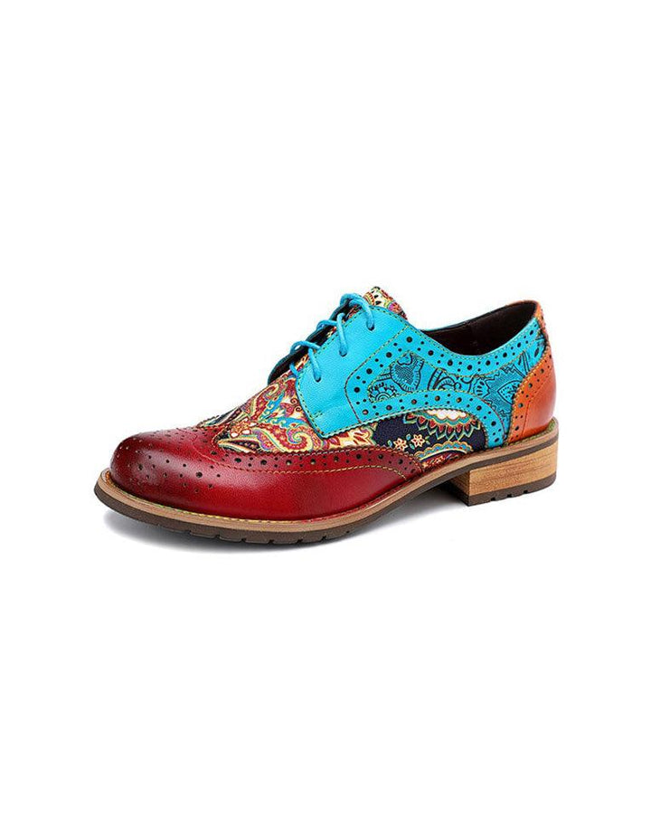 Handmade Leather Vintage Oxford Shoes for Women 36-42 - ZYLIRA