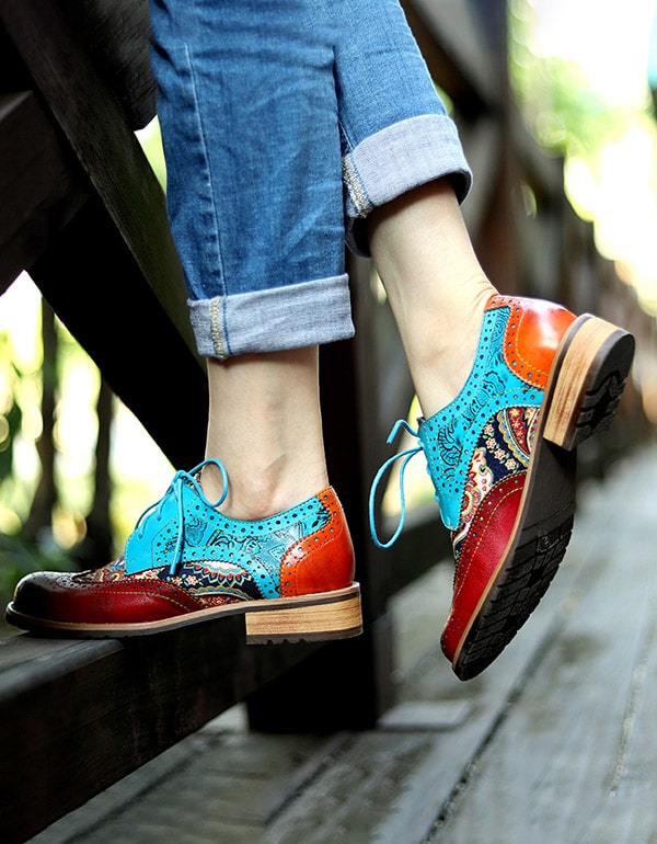 Handmade Leather Vintage Oxford Shoes for Women July New Arrivals 2020 95.00