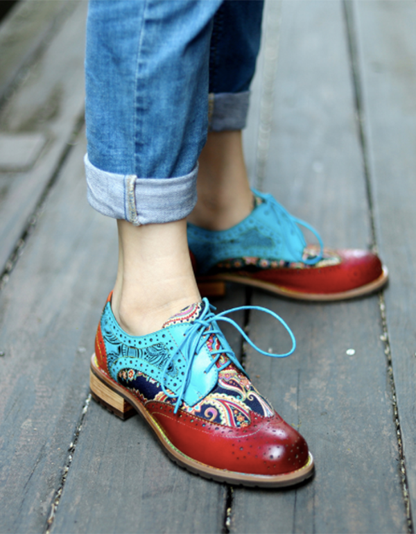 Handmade Leather Vintage Oxford Shoes for Women July New Arrivals 2020 95.00