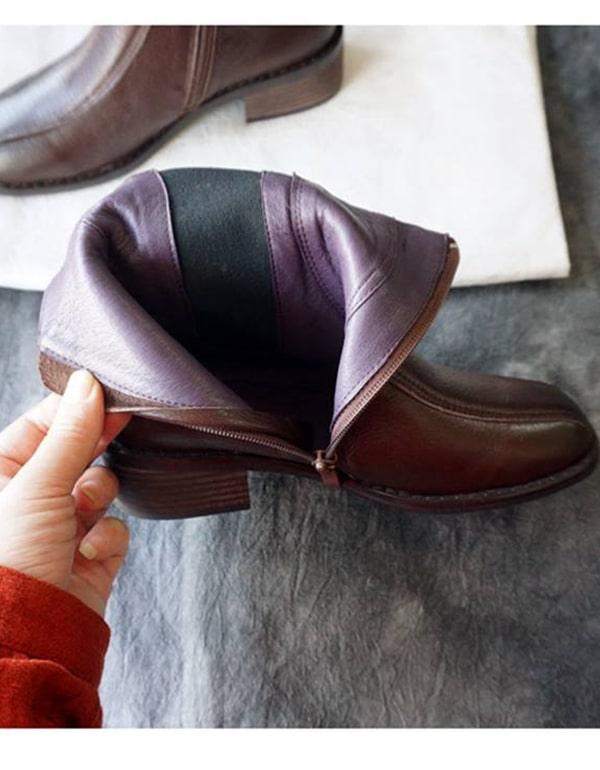 Vintage Leather Chelsea Boots Women - ZYLIRA