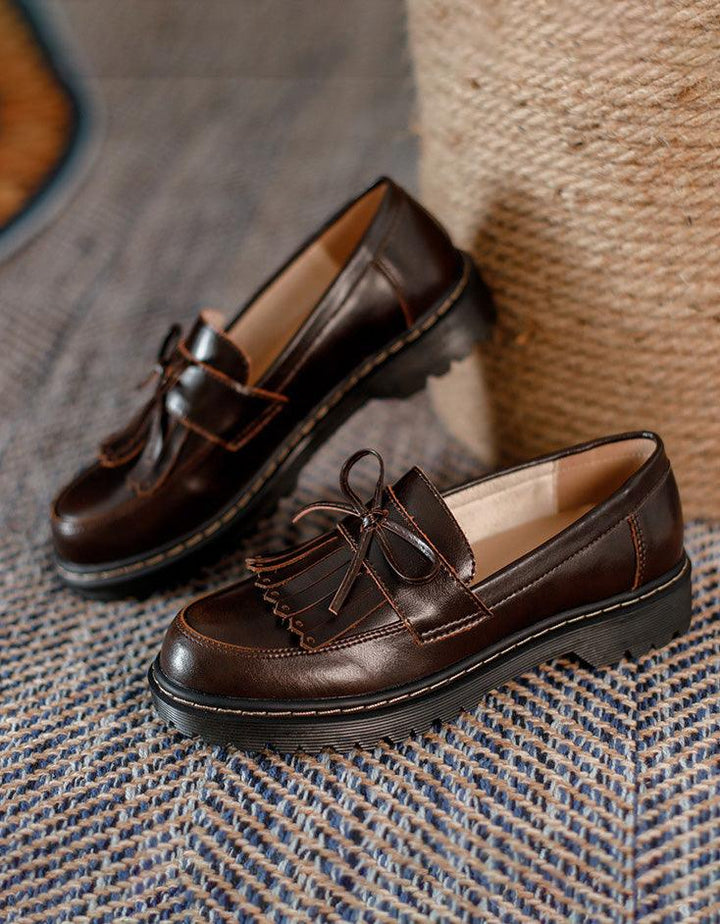 Spring Handmade Vintage Tassel Mary Jane Shoes - ZYLIRA