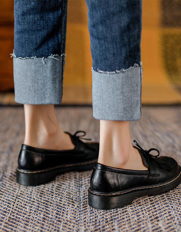 Spring Handmade Vintage Tassel Mary Jane Shoes - ZYLIRA