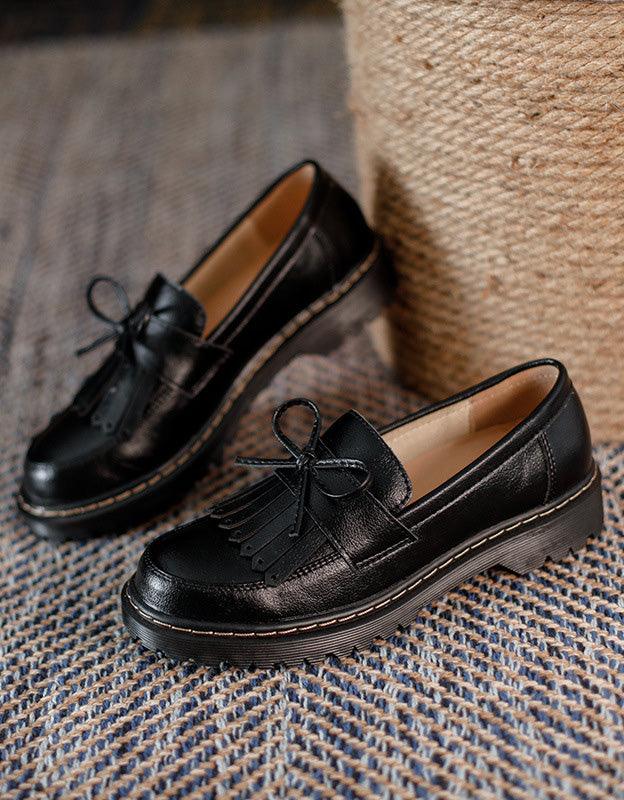 Spring Handmade Vintage Tassel Mary Jane Shoes - ZYLIRA