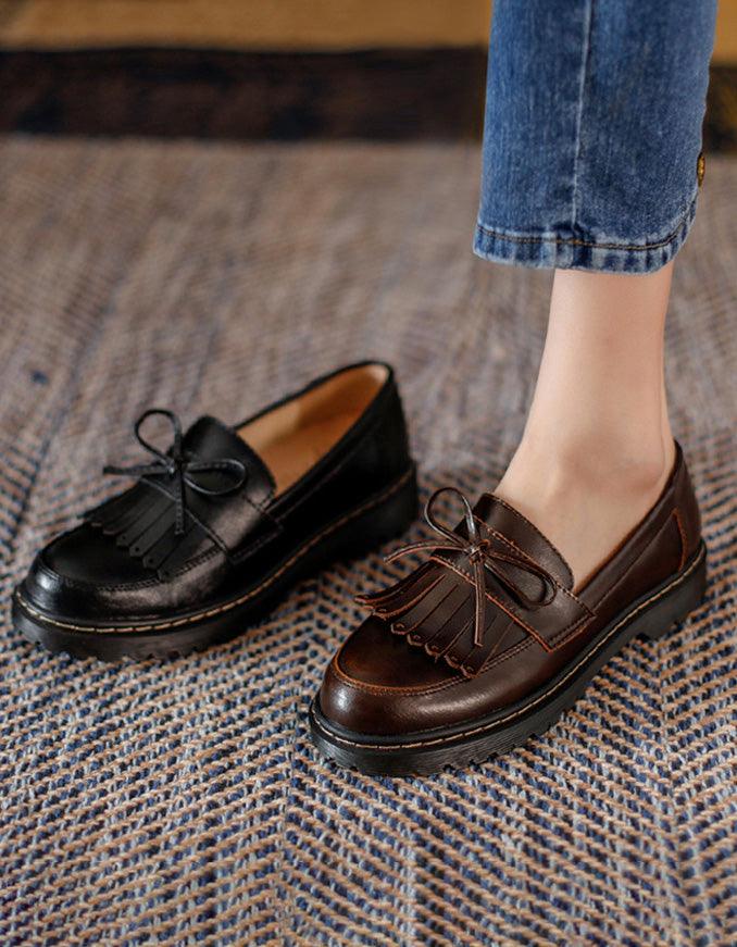 Spring Handmade Vintage Tassel Mary Jane Shoes - ZYLIRA