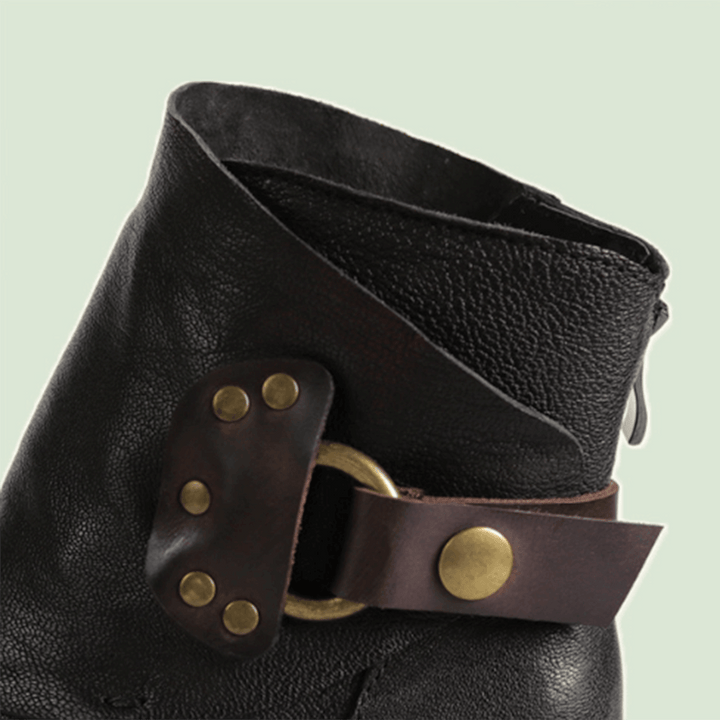 Vintage Distressed Belt Buckle Ankle Boots Women | Gift Shoes - ZYLIRA
