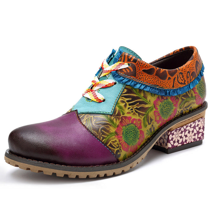 Vintage Genuine Leather Stitching Oxford Shoes March New 2020 93.00