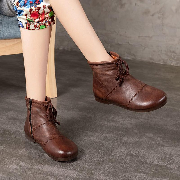 Vintage Handmade Patchwork Lace-up Women's Boots - ZYLIRA