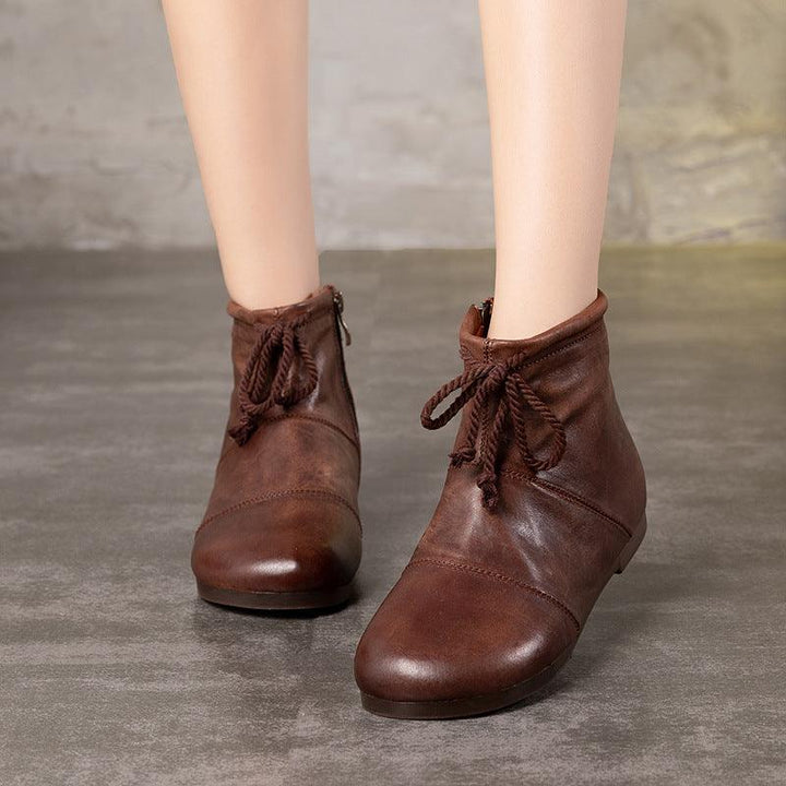 Vintage Handmade Patchwork Lace-up Women's Boots - ZYLIRA