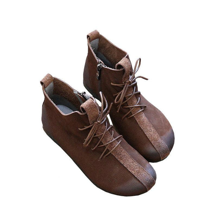 Vintage Leather Handmade Comfortable Women's Boots - ZYLIRA