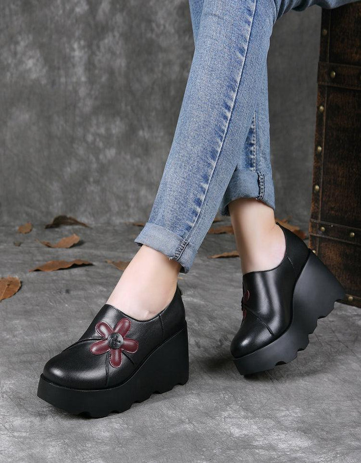 Waterproof Anti-slip Handmade Retro Wedge Shoes - ZYLIRA