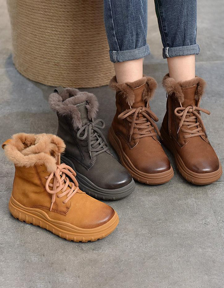 Waterproof Anti-slip Winter Suede Boots with Fur - ZYLIRA