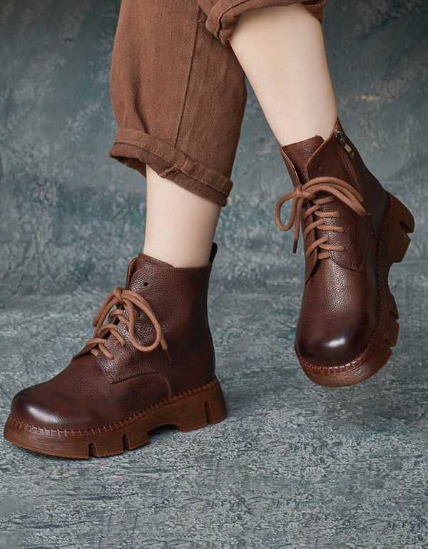 Winter Round Toe Handmade Retro Martin Boots