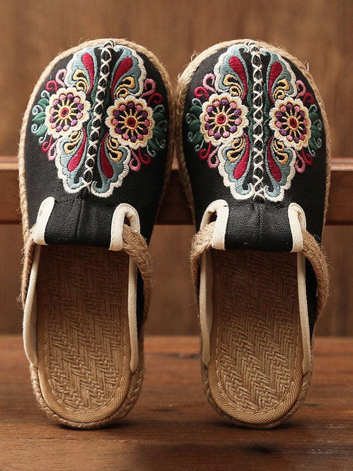 Women Retro Embroidered Casual Floral Shoes - ZYLIRA