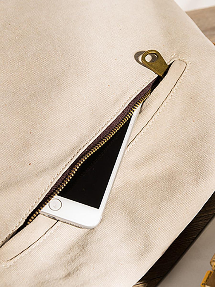 Women Canvas And Leather Crossbody Bag - ZYLIRA