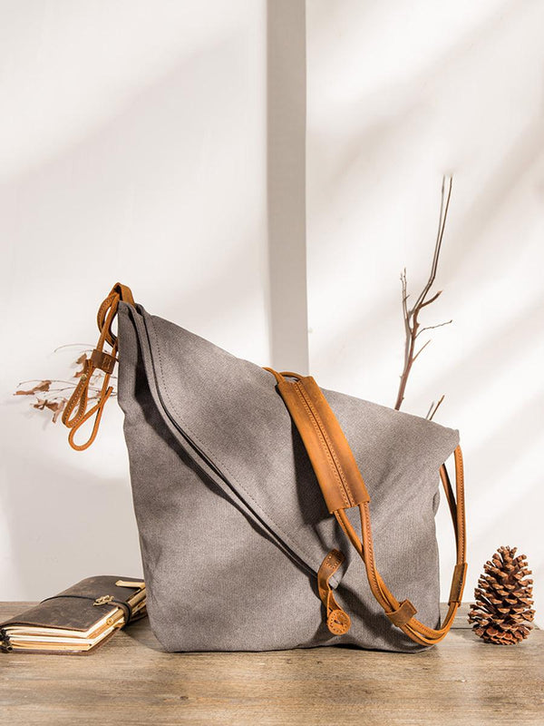 Women Canvas And Leather Crossbody Bag - ZYLIRA