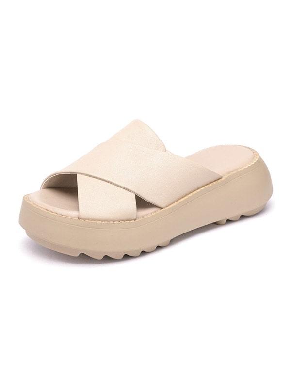 Women's Cross Strap Summer Wedge Slippers - ZYLIRA