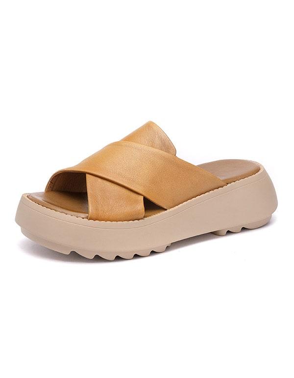 Women's Cross Strap Summer Wedge Slippers - ZYLIRA