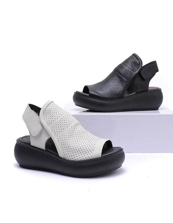 Women's Retro Hollow Wedge Sandals Slingback - ZYLIRA