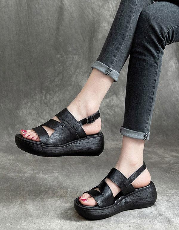 Women's Slingback Retro Wedge Sandals - ZYLIRA