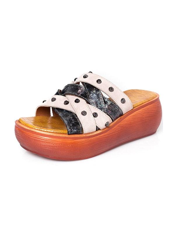 Women's Summer Rivet Platform Slippers - ZYLIRA