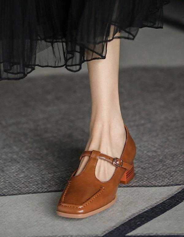 Women's Vintage T-strap Mary Jane Shoes - ZYLIRA
