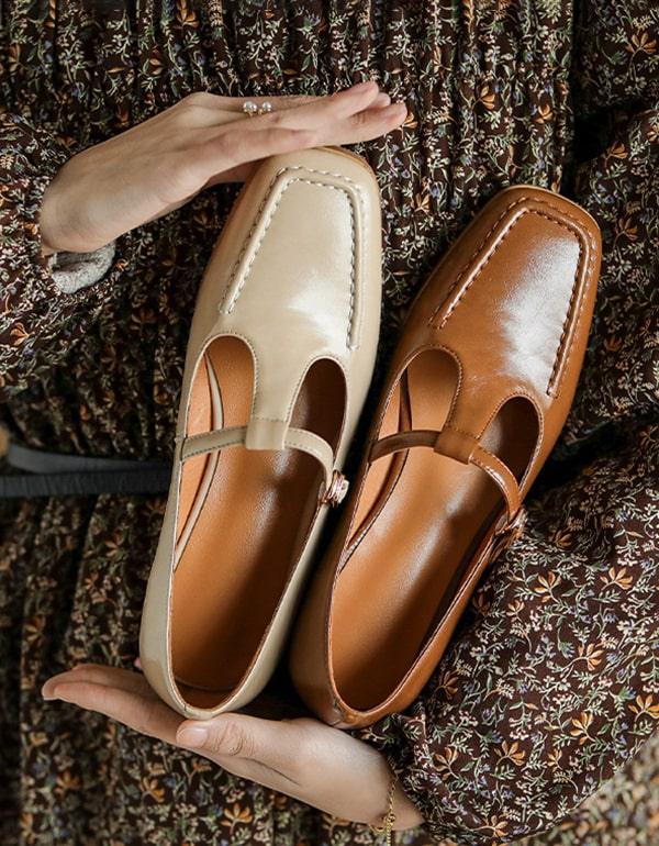 Women's Vintage T-strap Mary Jane Shoes - ZYLIRA
