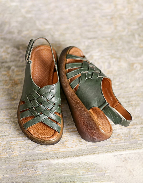 Women's Wedge Slingback Sandals Green