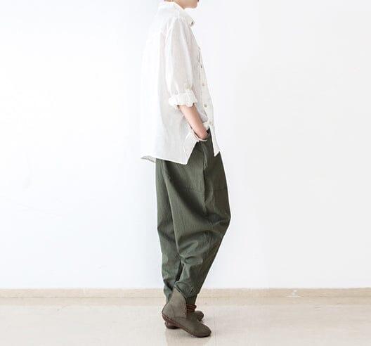 Women Loose Cotton Linen Harem Pants - ZYLIRA