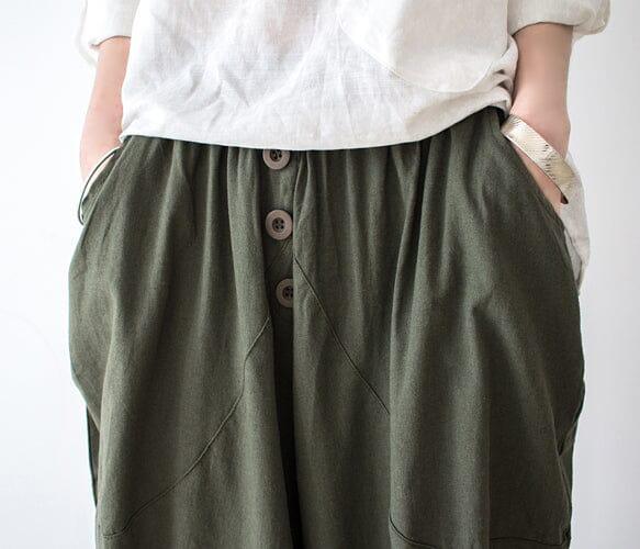 Women Loose Cotton Linen Harem Pants - ZYLIRA