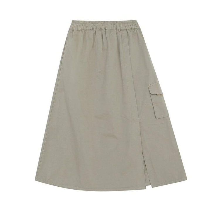 Autumn Casual Minimalist Cotton A-Line Skirt - ZYLIRA