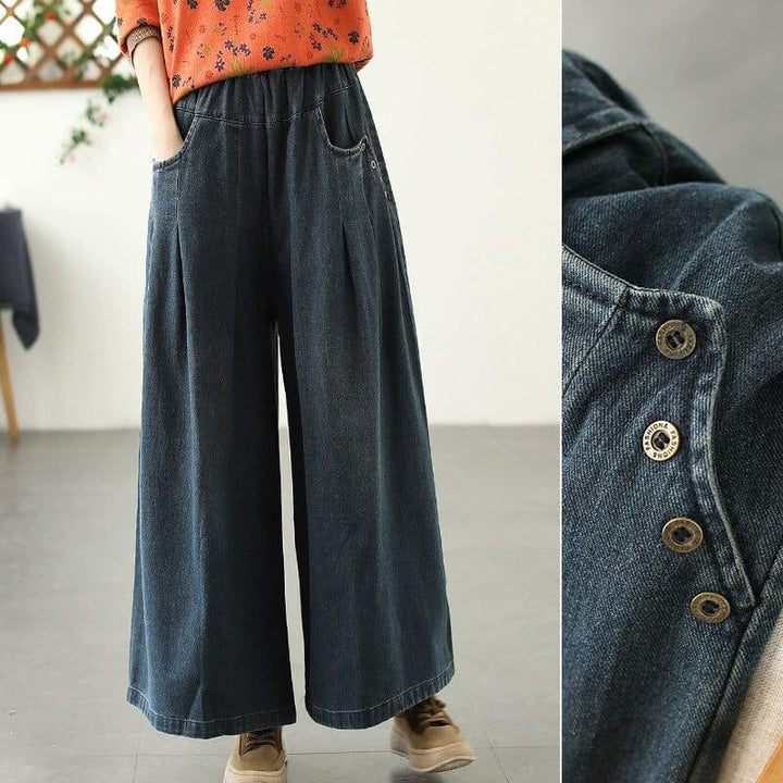 Autumn Casual Style Loose Wide Leg jeans - ZYLIRA