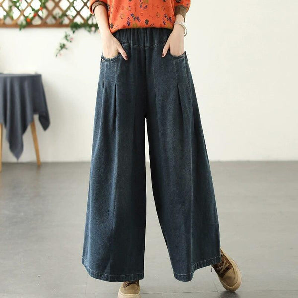 Autumn Casual Style Loose Wide Leg jeans - ZYLIRA