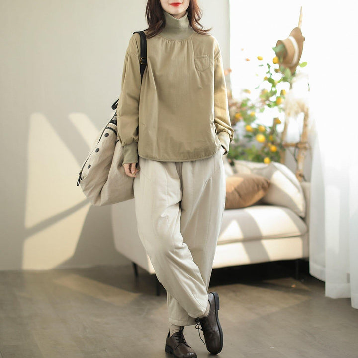 Autumn Minimalist Casual Cotton Solid Loose Pants - ZYLIRA