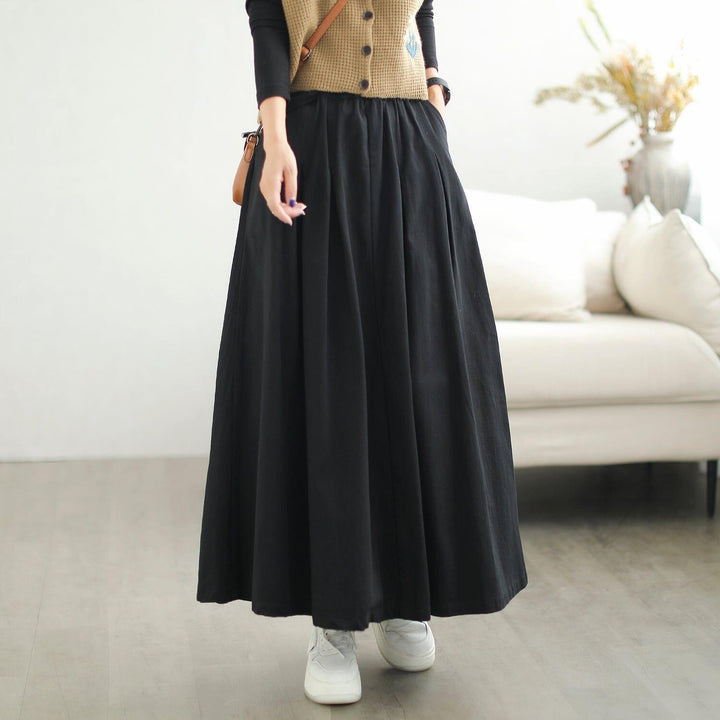 Autumn Minimalist Casual Solid A-Line Skirt - ZYLIRA