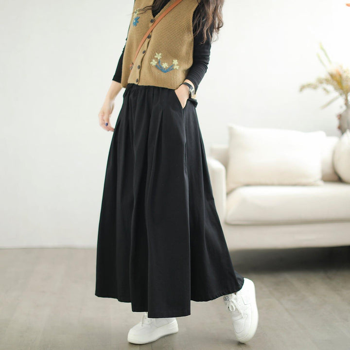 Autumn Minimalist Casual Solid A-Line Skirt - ZYLIRA