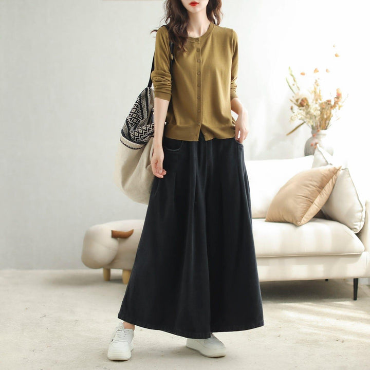 Autumn Minimalist Casual Wide Leg Pants - ZYLIRA